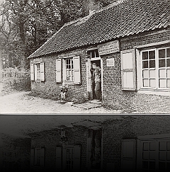 Boshuisje Fons de stopnaald met kleinkind